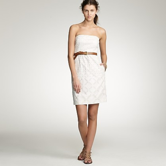 J. Crew "Ginny" Brown Strapless Eyelet Dress - Picture 2 of 8